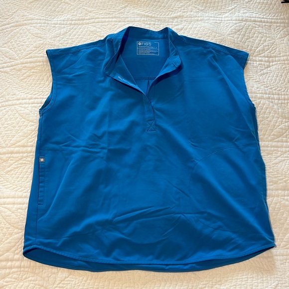 FIGS Women’s Rafaela Oversized Scrub Top Size L - Capri Blue - Picture 1 of 4